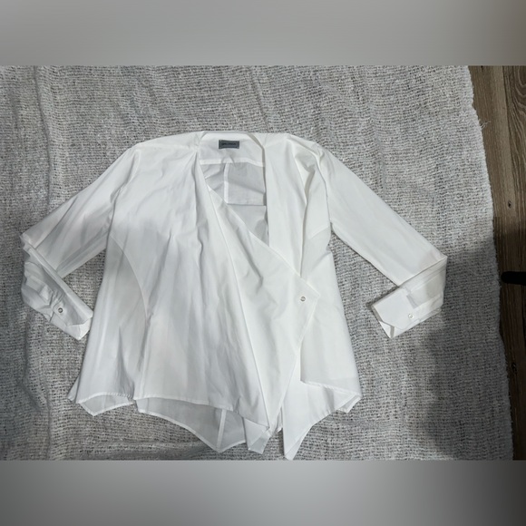 BALOSSA white quiet luxury cotton blouse - Picture 7 of 9